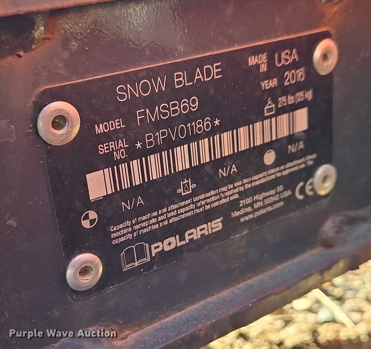 image for item ES2984 Polaris FMSB69 snow plow
