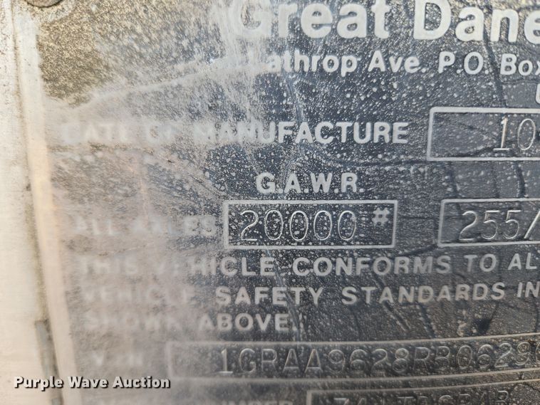 image for item ET1290 1994 Great Dane Trailers, INC dry van office trailer