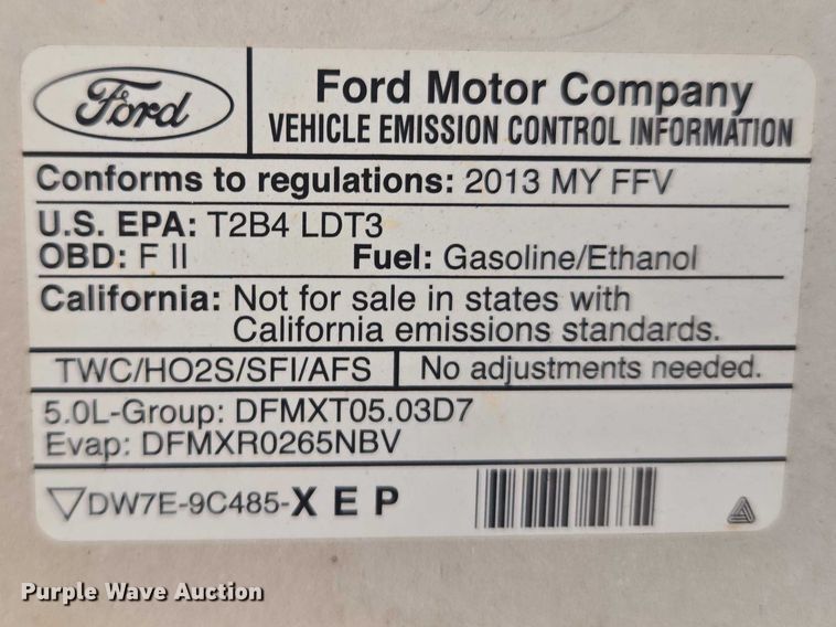 image for item ET1417 2013 Ford F150 Ext. Cab pickup truck