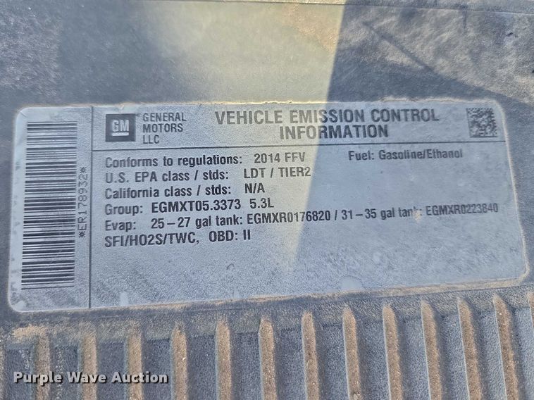 image for item ET1419 2014 Chevrolet Tahoe Police SUV