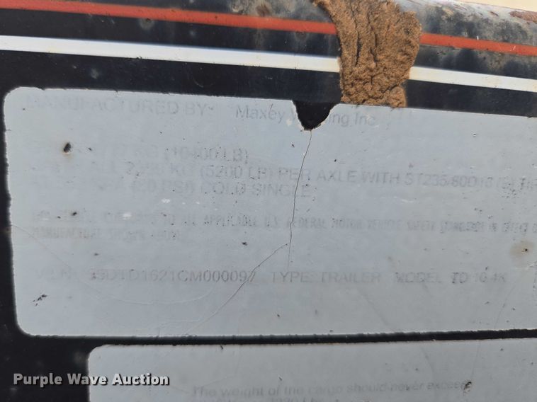 image for item ET1425 2012 Maxey Welding tilt deck equipment trailer