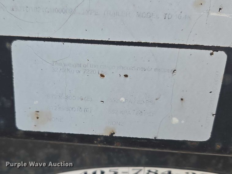 image for item ET1425 2012 Maxey Welding tilt deck equipment trailer