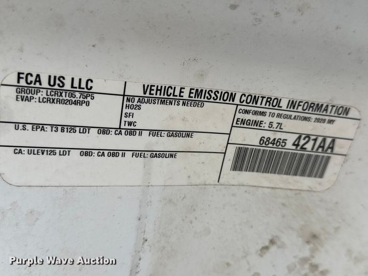 image for item ET1690 2020 Dodge Durango SSV SUV