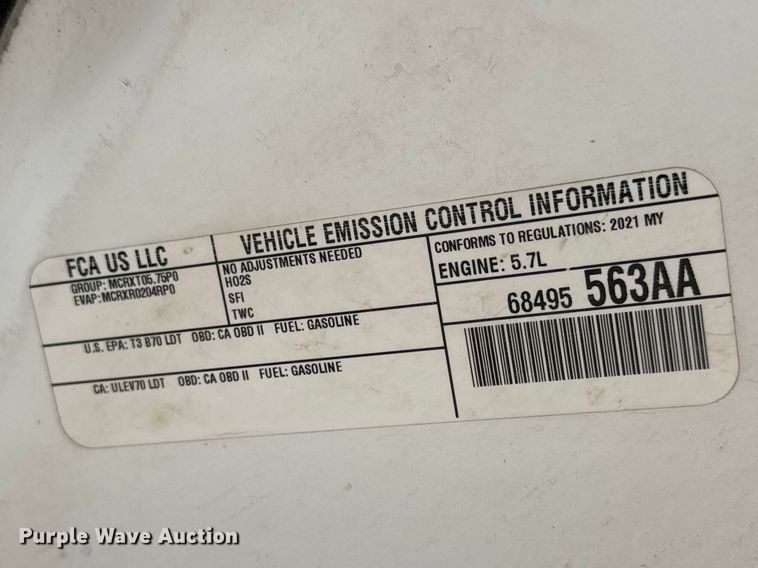 image for item ET1693 2021 Dodge Durango SSV SUV