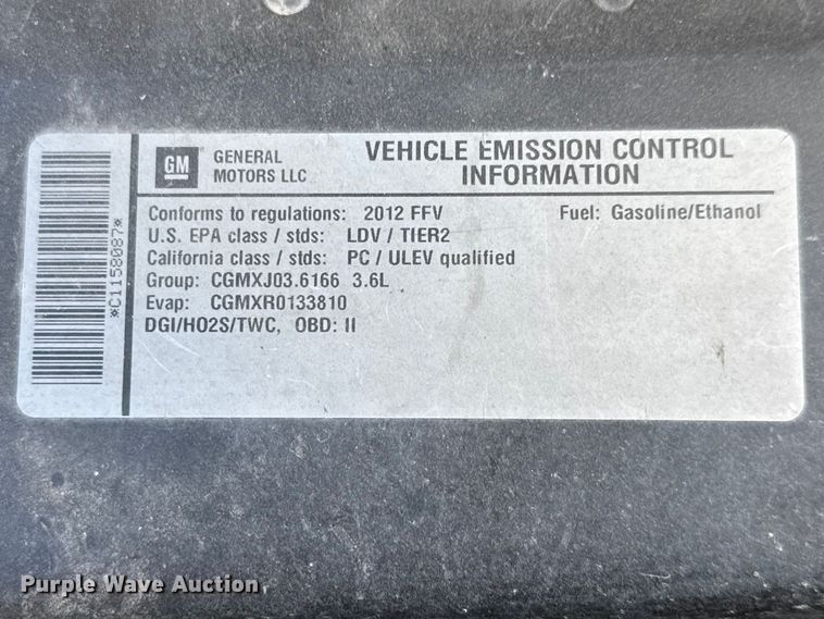 image for item ET1697 2012 Chevrolet Impala Police Cruiser 