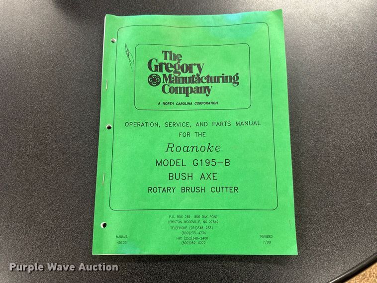 image for item ET1708 Roanoke G195-B Bush Axe side boom rotary mower