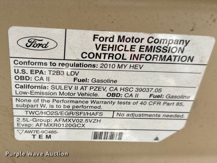 image for item ET1715 2010 Ford Fusion 