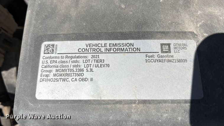 image for item EU4996 2021 Chevrolet Silverado 1500 Crew Cab pickup truck