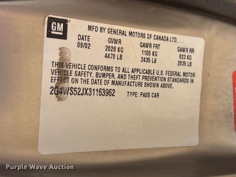 image for item EU5000 2003 Buick Century 