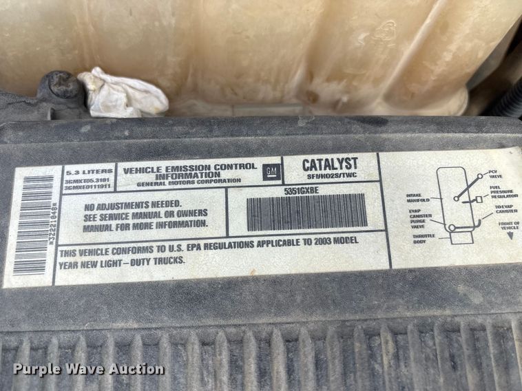 image for item EV2854 2003 Chevrolet Silverado 1500 Ext. Cab pickup truck