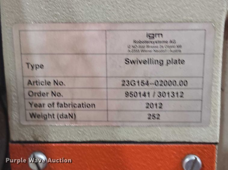 image for item EV5589 2012 IGM RSX 501 robotic welder