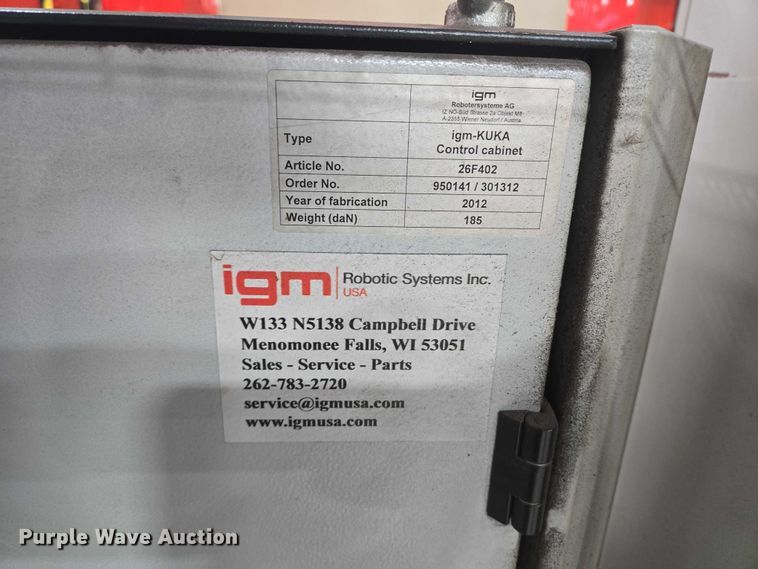 image for item EV5589 2012 IGM RSX 501 robotic welder