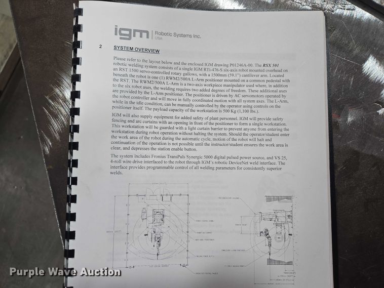 image for item EV5589 2012 IGM RSX 501 robotic welder