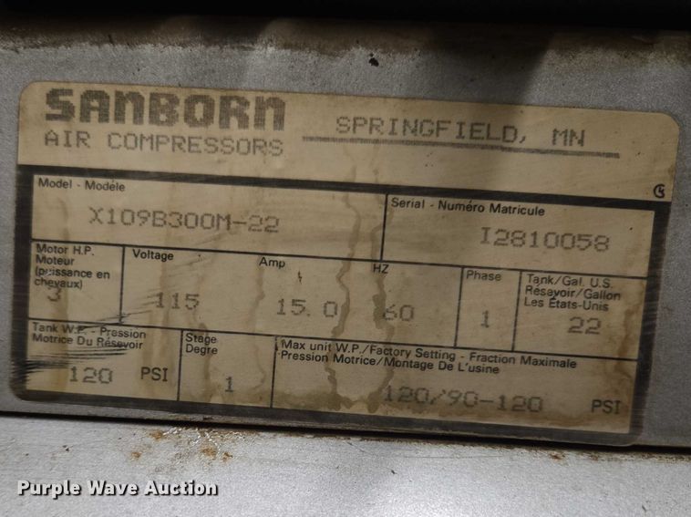 image for item EV5593 Ingersoll Rand air compressor