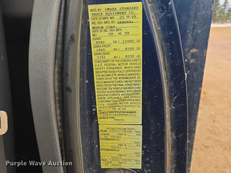 image for item EV5594 1999 Chevrolet 3500 flatbed pickup truck