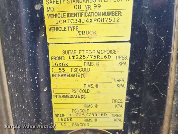 image for item EV5594 1999 Chevrolet 3500 flatbed pickup truck