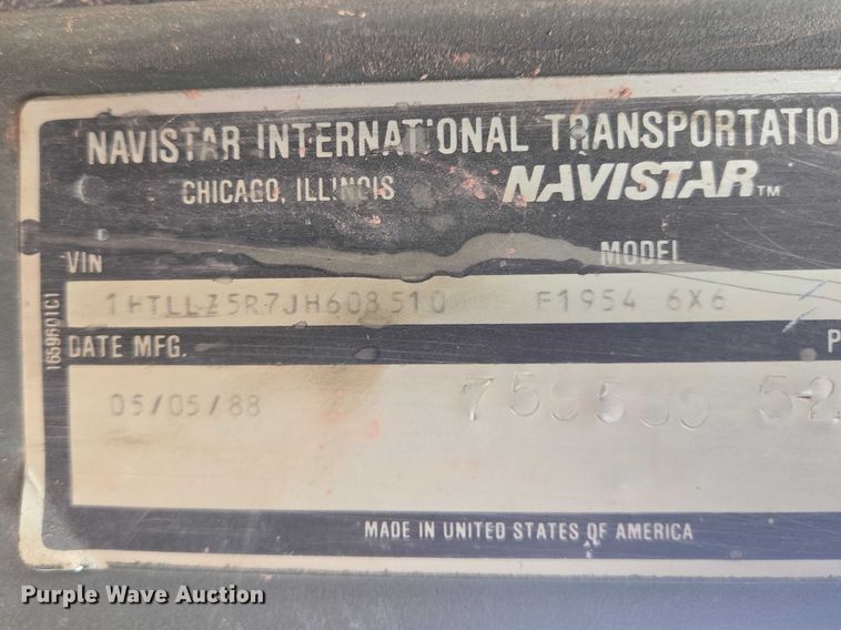 image for item EV5595 1988 International S1900 tank truck