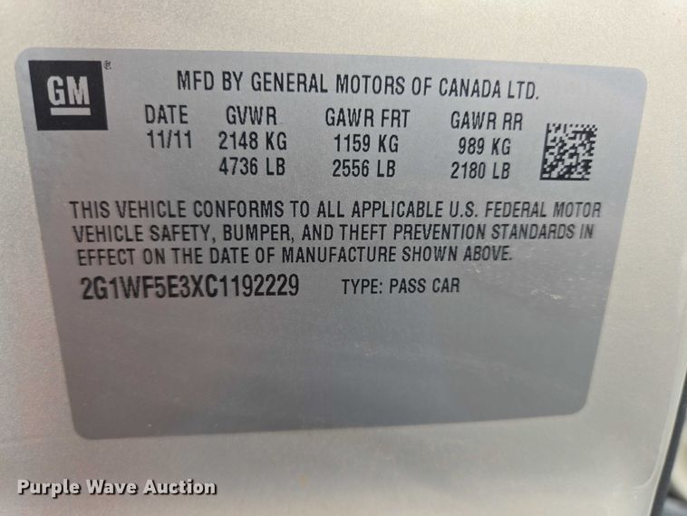 image for item EV5602 2012 Chevrolet Impala 