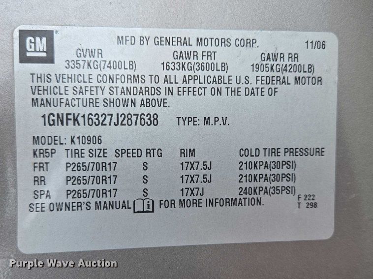 image for item EV5613 2007 Chevrolet Suburban SUV