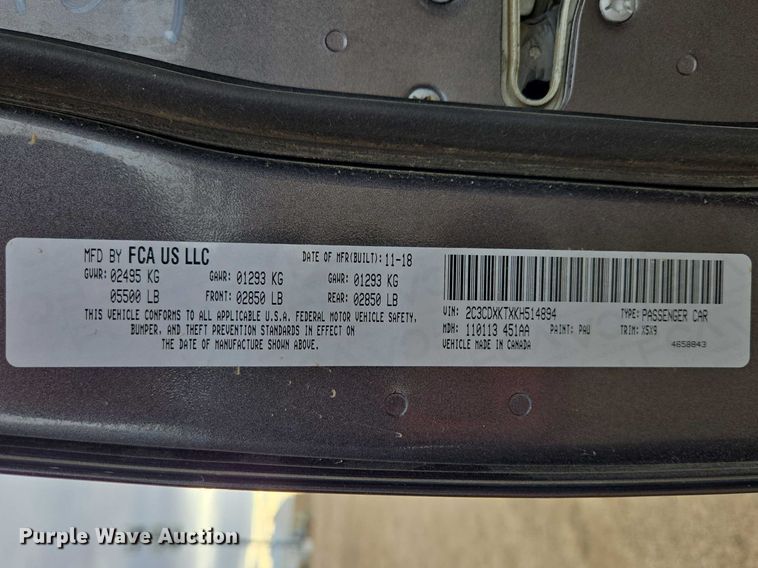 image for item EV5624 2019 Dodge Charger Police 