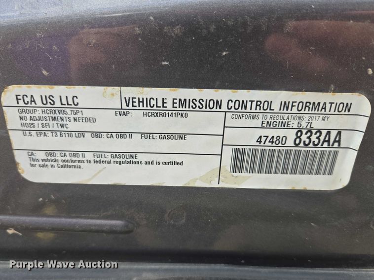 image for item EV5626 2017 Dodge Charger Police 