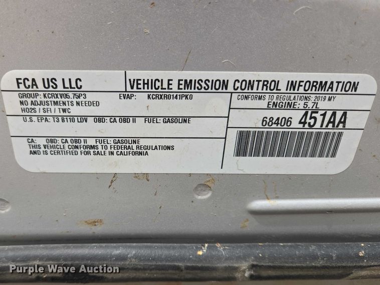 image for item EV5627 2019 Dodge Charger Police 