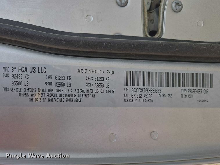 image for item EV5627 2019 Dodge Charger Police 