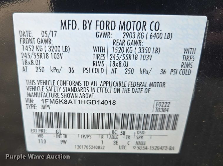 image for item EV5629 2017 Ford Explorer Police Interceptor SUV