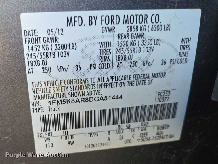 image for item EV5631 2013 Ford Explorer Police Interceptor SUV