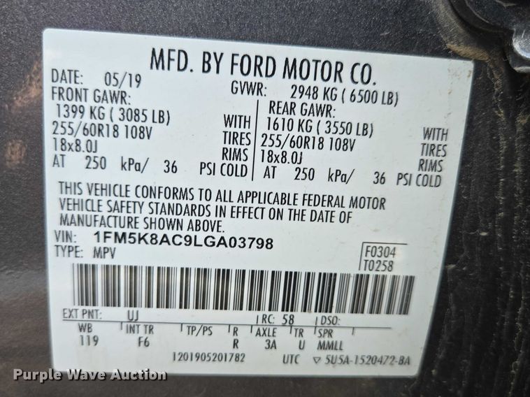 image for item EV5635 2020 Ford Explorer Police Interceptor SUV