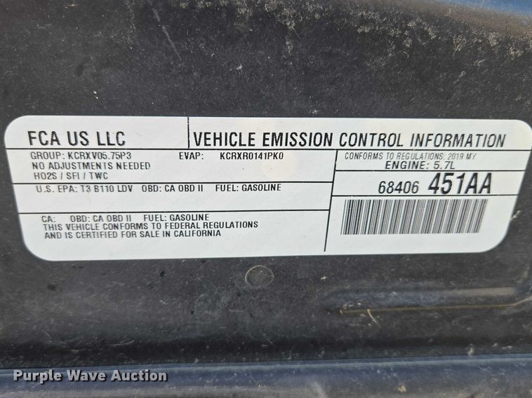 image for item EV5636 2019 Dodge Charger Police 