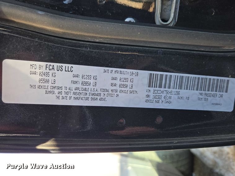 image for item EV5636 2019 Dodge Charger Police 