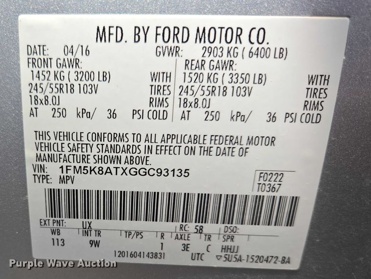 image for item EV5637 2016 Ford Explorer Police Interceptor SUV