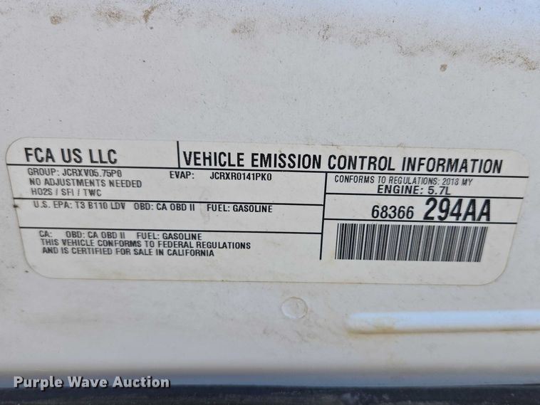 image for item EV5638 2018 Dodge Charger Police 