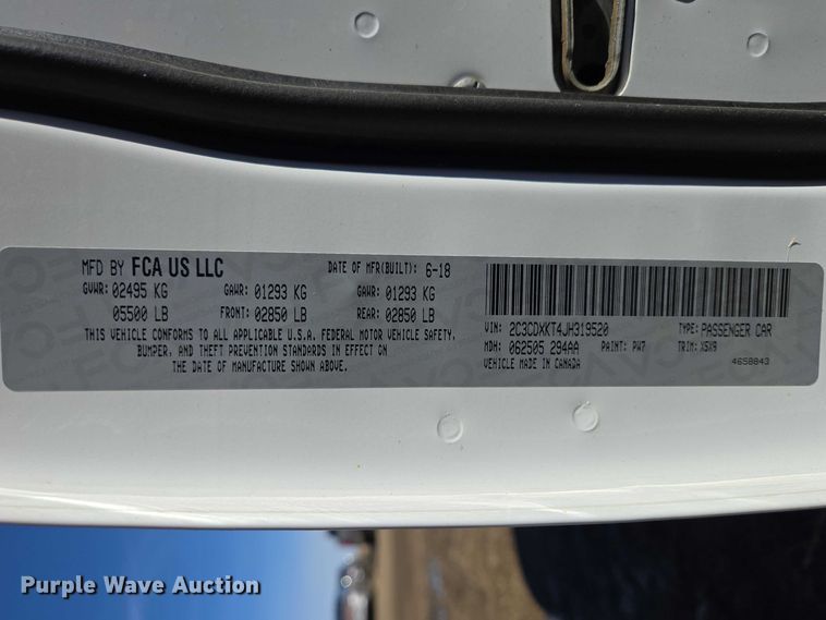 image for item EV5638 2018 Dodge Charger Police 