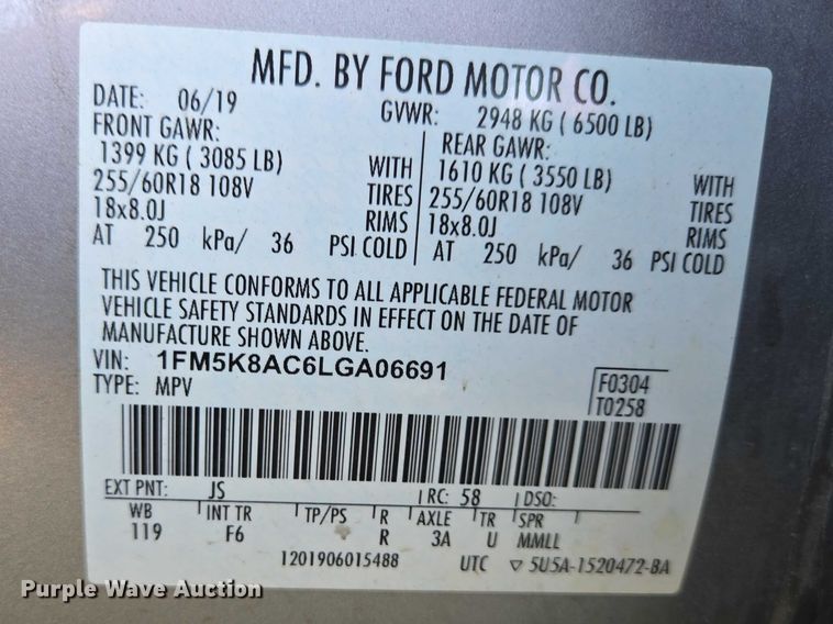 image for item EV5640 2020 Ford Explorer Police Interceptor SUV