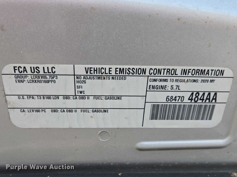 image for item EV5642 2020 Dodge Charger Police 