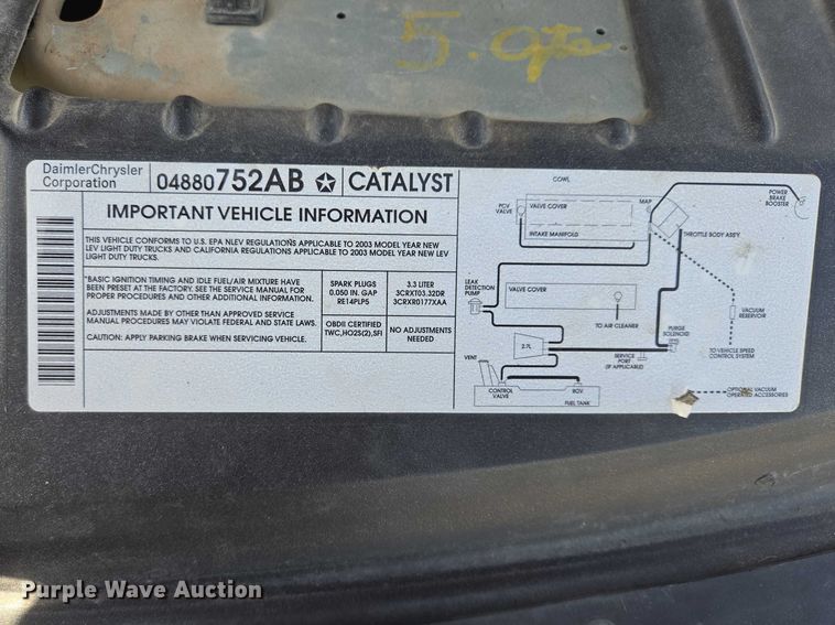 image for item EV5669 2003 Dodge Grand Caravan van