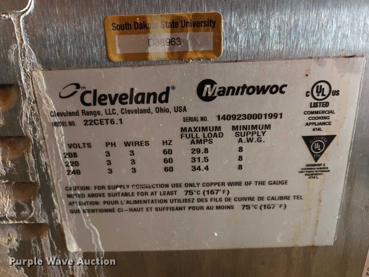 image for item EV5683 Cleveland 22CET6.1 steamer