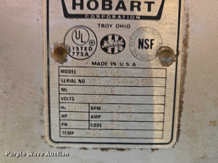 image for item EV5691 Hobart H-600 mixer