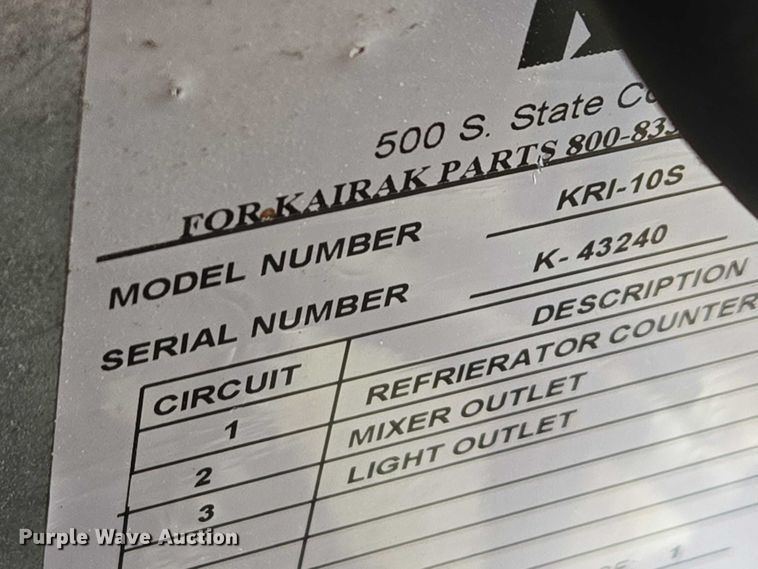 image for item EV5692 Kairak KRI-10S serving table