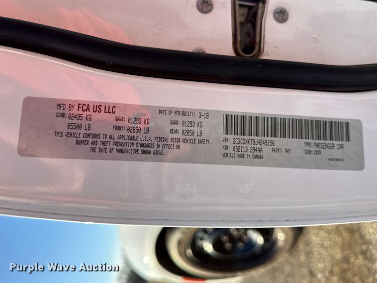 image for item EV7603 2018 Dodge Charger Police 