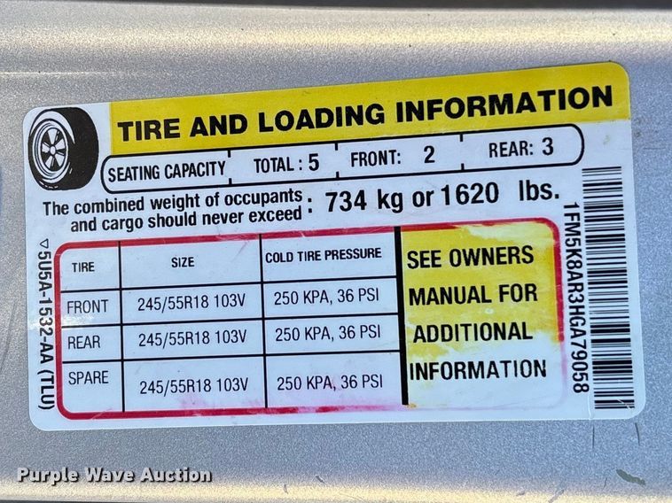 image for item FB3256 2017 Ford Explorer Police Interceptor  SUV