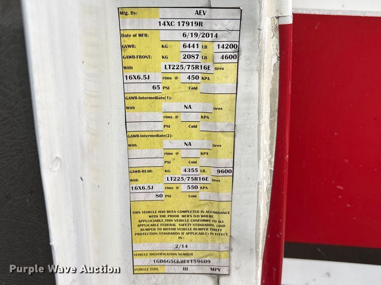 image for item FB3552 2014 Chevrolet Express G4500 ambulance