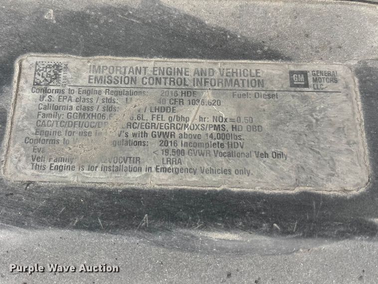 image for item FB3555 2016 Chevrolet Express G4500 ambulance