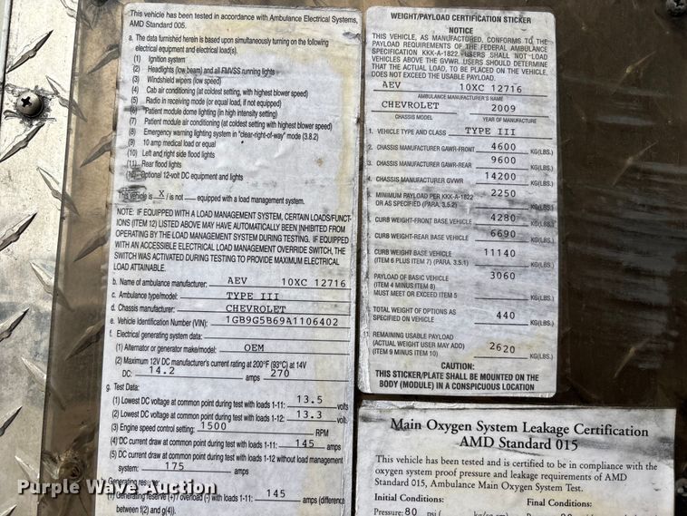 image for item FB3556 2016 Chevrolet Express G4500 ambulance