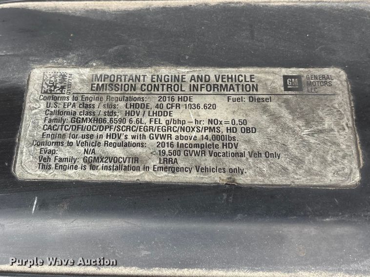 image for item FB3556 2016 Chevrolet Express G4500 ambulance