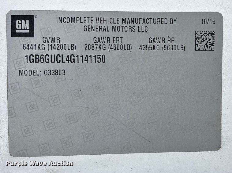 image for item FB3560 2016 Chevrolet Express G4500 ambulance