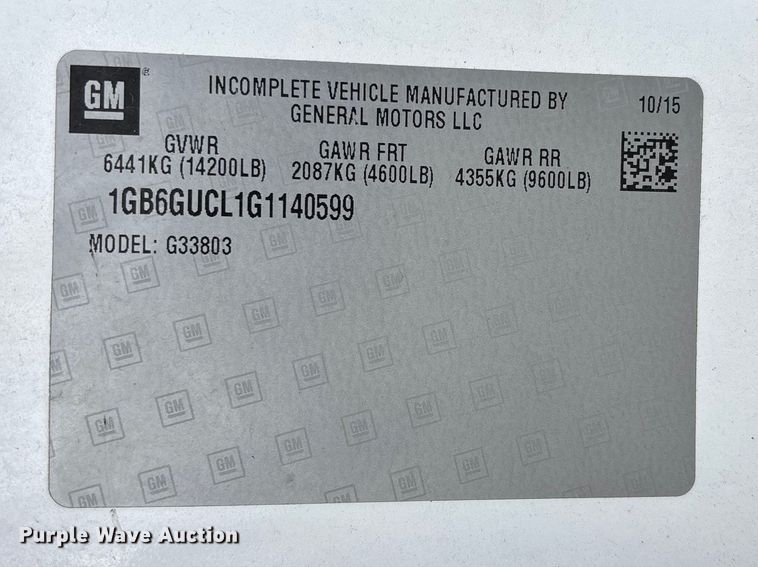 image for item FB3562 2016 Chevrolet Express G4500 ambulance