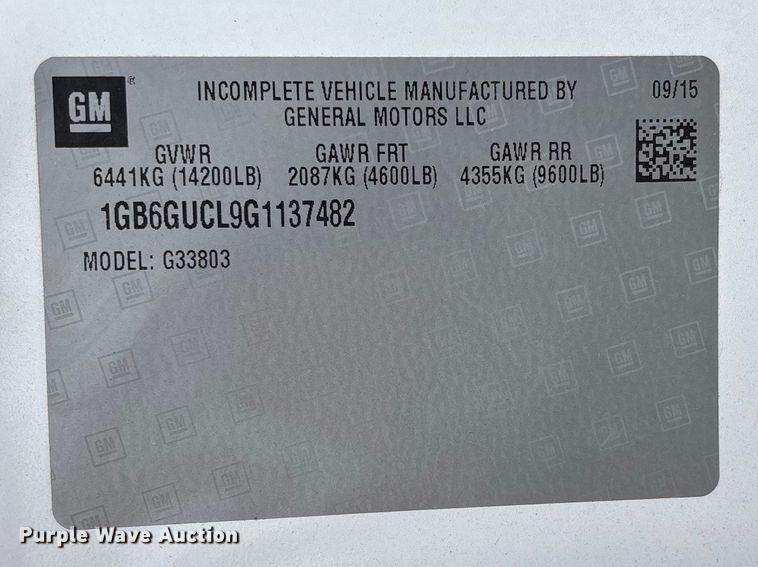 image for item FB3563 2016 Chevrolet Express G4500 ambulance